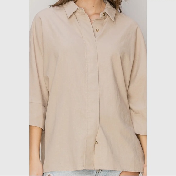 19 Chic Oversized Button Down Shirt - Picture 4 of 5